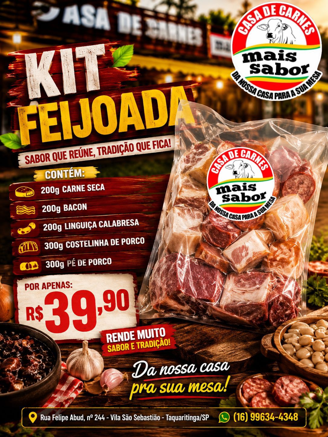 Promoção Feijoada - Casa de Carnes Mais Sabor
