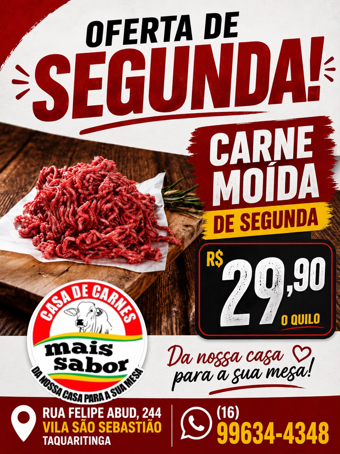 Promoção Carne Moida - Casa de Carnes Mais Sabor