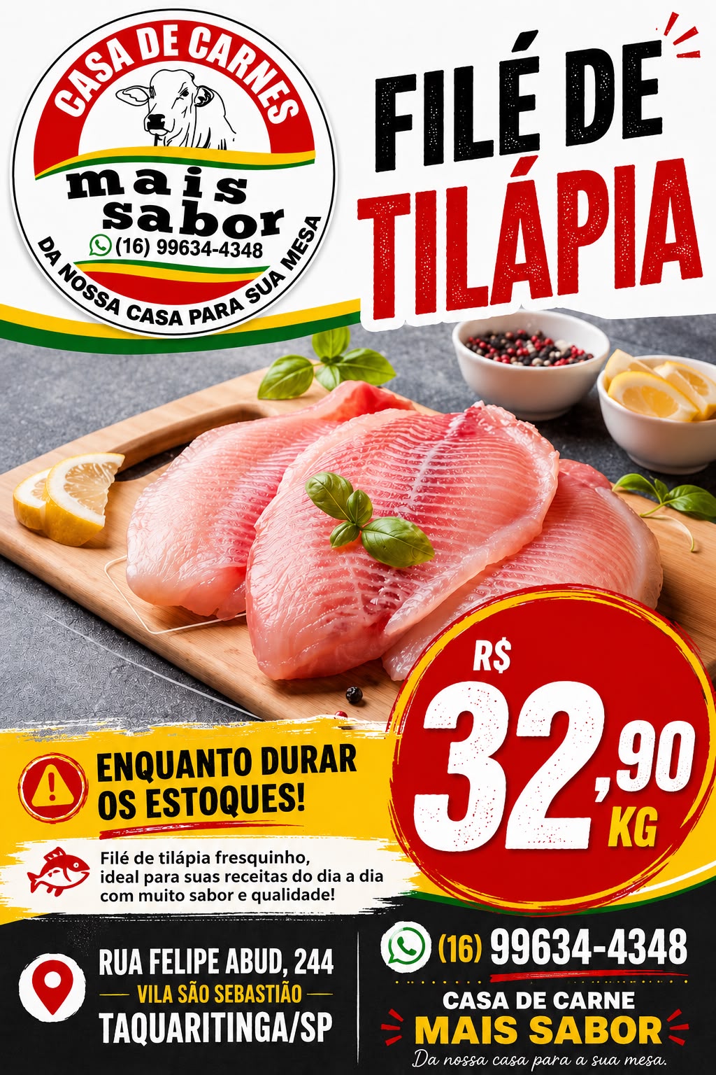 Promoção Tilapia - Casa de Carnes Mais Sabor